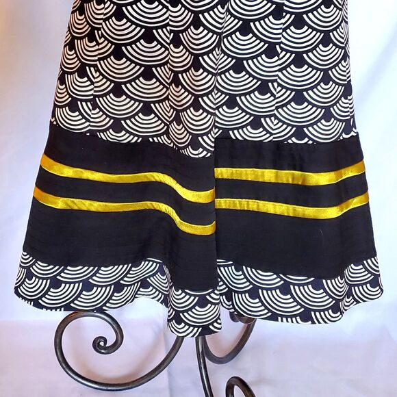 Nine West Fit & Flare Dress, Navy, White & Gold, Size 4 - Picture 10 of 10